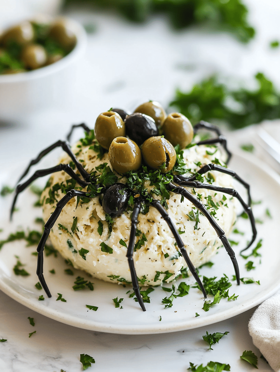 Spooky Delight: The Halloween Spider Cheese Ball