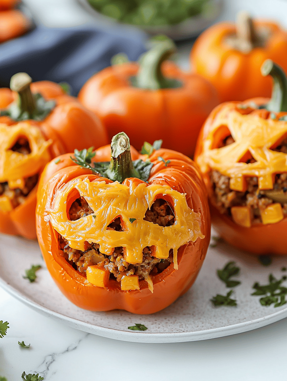 Spooky Sweetness: Halloween Jack-o’-Lantern Stuffed Peppers